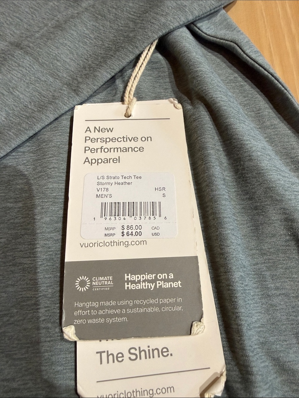 Men's Long-Sleeve Performance Shirt - Gray Size small NWT - Picture 3 of 5